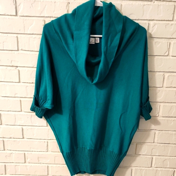 Kim Rogers Sweaters - Kim Rogers Teal Cowl Neck Sweater